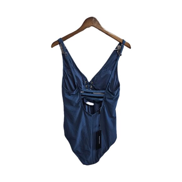 BCBGMaxAzria one piece swimsuit grey blue NWT - Picture 7 of 9